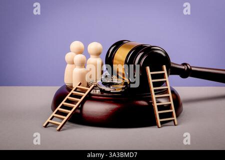 Procès pour divorce et garde d'enfant. Lois et règlements. Banque D'Images