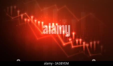 Fond du graphique des stocks et de la crise économique. Échanges commerciaux, diminution financière Illustration de Vecteur