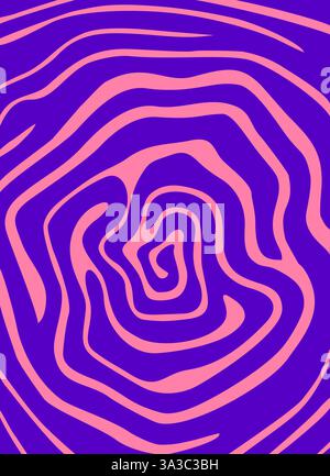 Abstrait vibrant groovy rétro fond d'art des années 70 Illustration de Vecteur