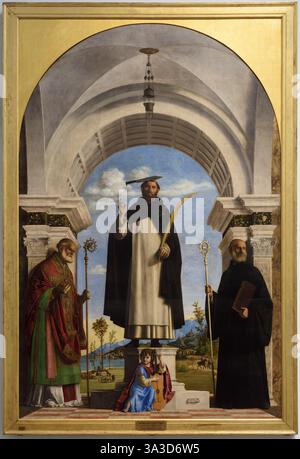 Cima da Conegliano (Giovanni Battista Cima) (1459/60 - 1517/1518), Saint Pierre Martyr avec les saints Nicolas de Bari et Benoît, vers 1505-1506. San Pietr Banque D'Images