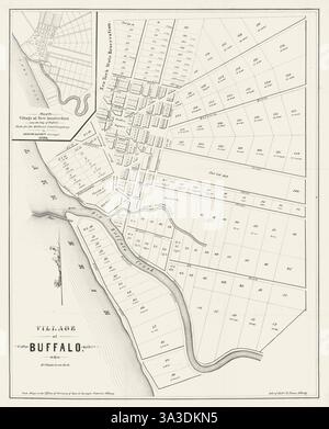 Plan de la ville du 'Village of Buffalo', New York, par Richard Pease carte 1849 Banque D'Images
