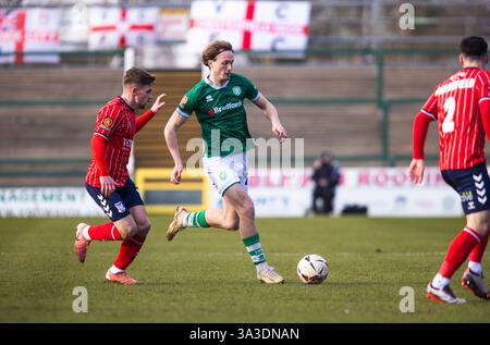Yeovil, Somerset, Royaume-Uni. 15 mars 2025. Harvey Greenslade de Yeovil Town et y de York City pendant le match de Ligue nationale au stade Huish Park, Yeovil photo de Martin Edwards/Alamy Live News 07880 707878 crédit : Martin Edwards/Alamy Live News Banque D'Images