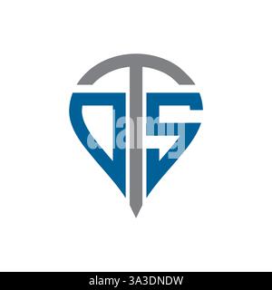 OTS unique moderne moderne abstrait géométrique initiales géométriques vectorielles design de logo de lettre. Logo monogramme OTS. Illustration de Vecteur