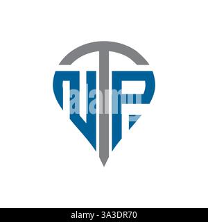 Conception de logo de lettre vectorielle de vecteur d'initiales géométriques abstraites modernes NTP unique. Logo monogramme NTP. Illustration de Vecteur