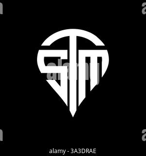 STM unique moderne plat abstrait géométrique initiales géométriques vectorielles design de logo de lettre. Logo monogramme STM. Illustration de Vecteur