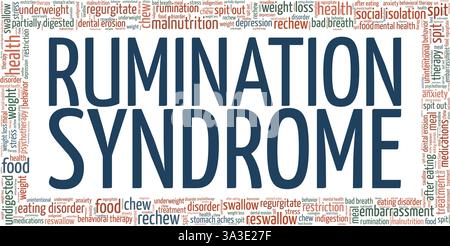 Rumination syndrome vecteur illustration de mot nuage isolé sur un fond blanc. Illustration de Vecteur