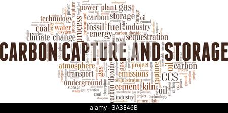 Capture et stockage de carbone - illustration vectorielle CCS nuage de mot isolé sur fond blanc. Illustration de Vecteur