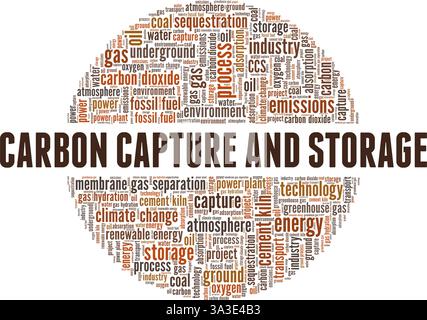 Capture et stockage de carbone - illustration vectorielle CCS nuage de mot isolé sur fond blanc. Illustration de Vecteur