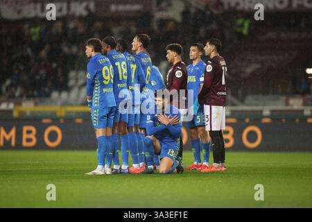 Turin, Italie. 15 mars 2025. Lors de la Serie A italienne, saison 2024/25, match de football entre Torino FC et Empoli FC le 15 mars 2025, au Stadio Olympic Grande Torino, Turin, Italie. Photo Nderim Kaceli crédit : Agence photo indépendante/Alamy Live News Banque D'Images