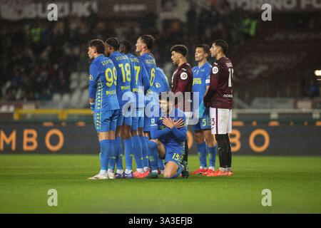 Turin, Italie. 15 mars 2025. Lors de la Serie A italienne, saison 2024/25, match de football entre Torino FC et Empoli FC le 15 mars 2025, au Stadio Olympic Grande Torino, Turin, Italie. Crédit : Nderim Kaceli/Alamy Live News Banque D'Images