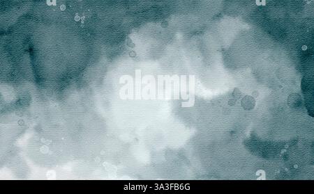 Il s'agit d'une texture aquarelle abstraite doucement apaisante présentant un mélange harmonieux de tons gris et blancs doux. Clipart pour usage individuel ou pour la construction paysagère. Banque D'Images