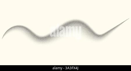 Arrière-plan vectoriel de motif d'onde Dotwork. Bruit grunge noir pointillé points collines. Effet grain de sable. Bannière de vague grunge à points noirs. Bruit de forme abstrait Illustration de Vecteur