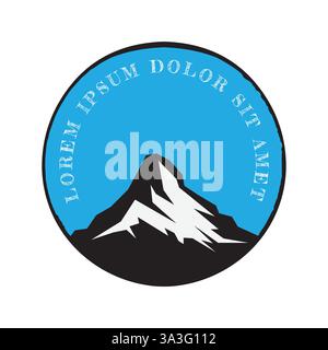 Sommet Rocky Ice Mountain Top Peak pour expédition aventure en plein air emblème Illustration de Vecteur