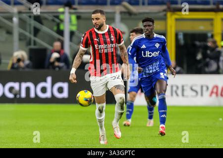 Milan, Italie. 15 mars 2025. Kyle Walker d'AC Milan lors du match de football Serie A Enilive 2024/2025 entre Milan et Côme au stade Giuseppe Meazza de Milan, dans le nord de l'Italie - dimanche 15 mars 2025. Sport - Football. (Photo par Antonio Saia) crédit : Kines Milano/Alamy Live News Banque D'Images
