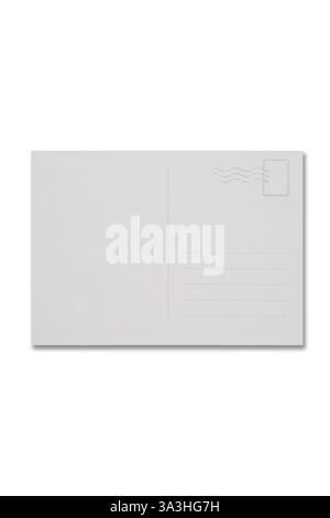 Carte postale simple, verso, avec espace pour un timbre Banque D'Images