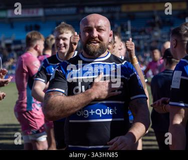 Exeter, Devon, Royaume-Uni. 16 mars 2025. Exeter Chiefs v Bath Rugby semi final premier Cup Sandy Park Exeter Sunday16,March,2025Sandy Park ,Copyright Martin Edwards tous droits réservés. Image protégée par les lois internationales sur les droits d'auteur crédit : Martin Edwards/Alamy Live News Banque D'Images
