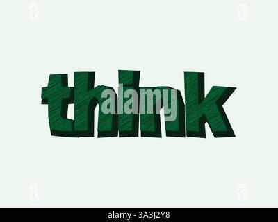 Pensez typographie conception lettrage illustration Illustration de Vecteur