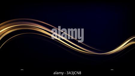 Arrière-plan de luxe abstrait couleur brillante onde or Illustration de Vecteur