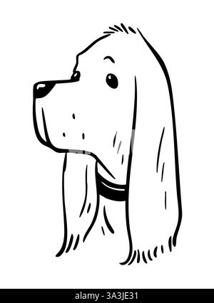 Croquis dessiné à la main d'un épaniel cocker Illustration de Vecteur