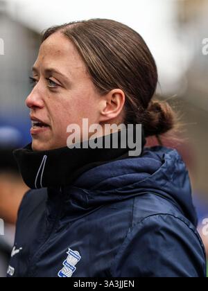 Birmingham, Royaume-Uni. 16 mars 2025. Birmingham, Angleterre, 16 mars 2025 : Amy Merricks, entraîneur-chef de Birmingham City, lors du match de football Barclays Womens Championship entre Birmingham City et Southampton à St Andrews à Birmingham, Angleterre (Natalie Mincher/SPP) crédit : SPP Sport Press photo. /Alamy Live News Banque D'Images