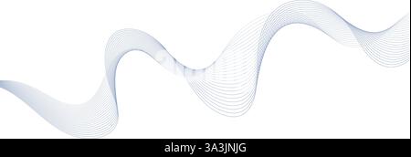 Fond de lignes d'onde abstraites, élément de conception de courbes fines graphiques, fond d'écoulement. Illustration de Vecteur