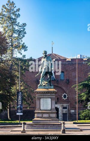 Turin, Italie - 27 novembre 2024 : Monument à Pietro Micca à Turin ou Torino, Piémont, Italie Banque D'Images