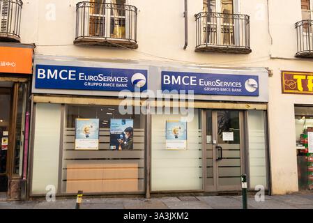 Turin, Italie - 27 novembre 2024 : BMCE Euroservices Bank Office à Turin ou Torino, Piémont, Italie Banque D'Images