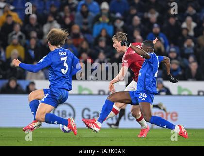 Leicester, Royaume-Uni. 16 mars 2025. Rasmus Hojlund de Manchester United marque son premier but lors du match de premier League au King Power Stadium de Leicester. Le crédit photo devrait se lire : Cody Froggatt/Sportimage crédit : Sportimage Ltd/Alamy Live News Banque D'Images
