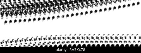 Une illustration dynamique en noir et blanc avec des motifs complexes et des mouvements fluides Banque D'Images