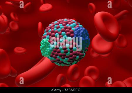 Cholestérol des lipoprotéines de basse densité (LDL) - vue rapprochée illustration 3D. Banque D'Images