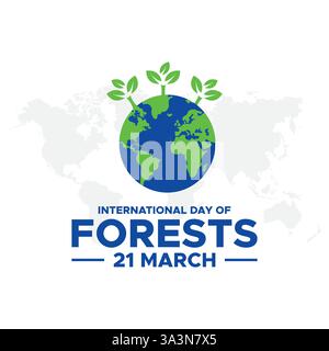 Journée internationale des forêts, style artisanal de la Journée mondiale des forêts. Contenu avec application vectorielle et programme Illustration de Vecteur