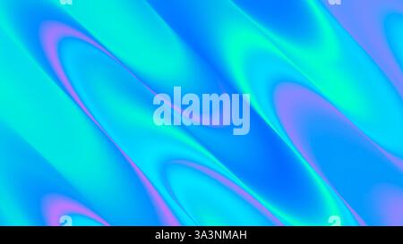 Conception fluide holographique abstraite avec de magnifiques tons bleu et violet vagues fluides et fluides Banque D'Images