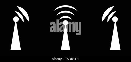 Tower Network Sing, icône Tower Network, icône antenne, icône radio, icône sans fil Illustration de Vecteur
