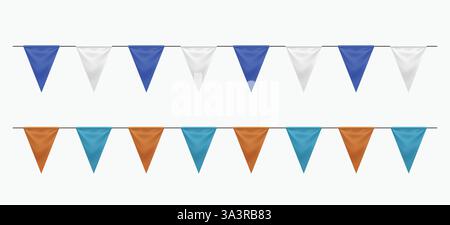 guirlande de drapeau de fête réaliste bicolore Illustration de Vecteur