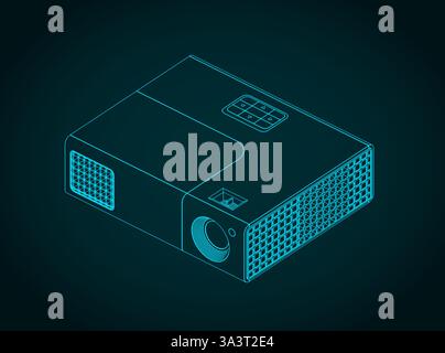 Illustration vectorielle stylisée d'un projecteur multimédia dessins Illustration de Vecteur