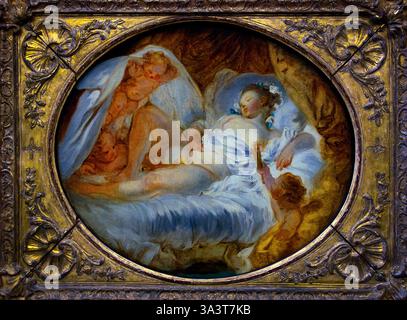 Feu à la poudre le feu aux poudres 1778 par Jean Honoré FRAGONARD 1732-1806 , Louvre France Musée des Beaux-Arts Français. Banque D'Images