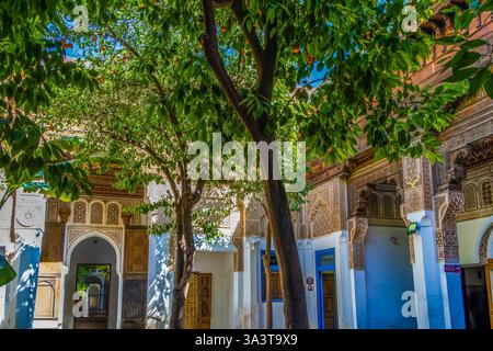 MARRAKECH, MAROC - 05 JUIN 2017 : jardin du Palais Bahia. Est un palais de la fin du XIXe siècle à Marrakech. Aujourd'hui, c'est un monu historique bien connu Banque D'Images
