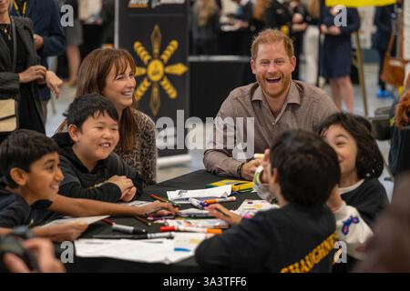 Document photo fourni par Invictus Games du duc de Sussex qui lance un programme scolaire à Vancouver, Canada, avant les Jeux Invictus qui auront lieu à Vancouver et à Whistler en février. Date de la photo : lundi 18 novembre 2024. Banque D'Images