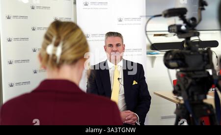 EMBARGO JUSQU'au 0001 JEUDI 21 NOVEMBRE le directeur général de la Commission de bienfaisance David Holdsworth s'adressant à l'agence de presse PA à Liverpool, avant la publication du rapport de la commission dans la Fondation Captain Tom. Date de la photo : mercredi 20 novembre 2024. Banque D'Images