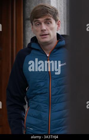 James Lawrence, co-accusé du combattant d'arts martiaux mixtes Conor McGregor, devant la haute Cour de Dublin, où Nikita ni Laimhin, également connue sous le nom de Nikita Hand, réclame des dommages civils contre le combattant et M. Lawrence, alléguant qu'elle a été agressée sexuellement en décembre 2018. Date de la photo : jeudi 21 novembre 2024. Banque D'Images