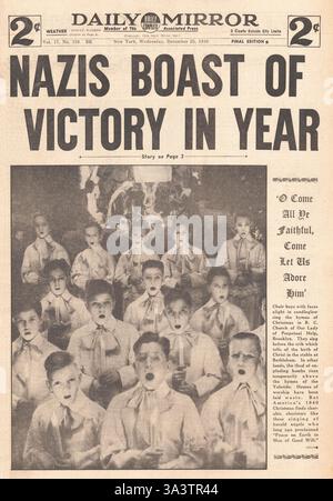 1940 première page Daily Mirror (New York) L'Allemagne revendique la victoire en un an Banque D'Images