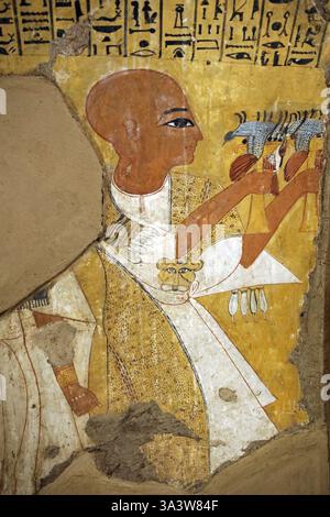 Scène du tombeau de Sennedjem à Deir el-Medina en Egypte Banque D'Images