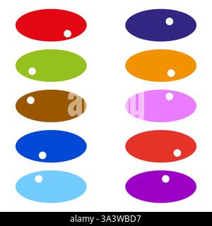 Formes liquides colorées. Jeu de gouttes abstraites. Eléments dégradés lumineux. Conception vectorielle simple. Illustration de Vecteur