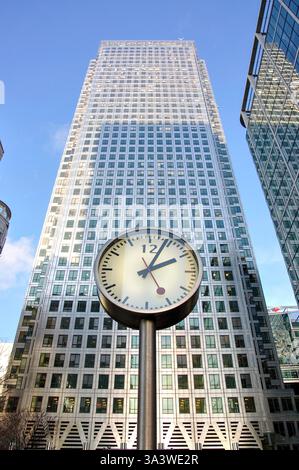 One Canada Square Building, Cabot Square, Canary Wharf, London Borough of Tower Hamlets, Greater London, Angleterre, Royaume-Uni Banque D'Images