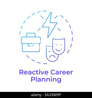 Icône de concept de dégradé bleu de planification de carrière réactive Illustration de Vecteur
