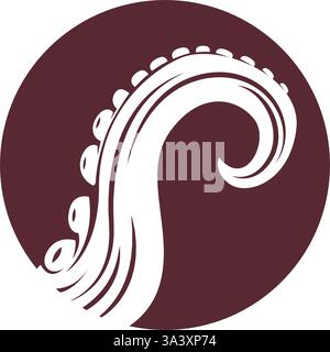 Modèle de conception d'icône de logo Octopus Illustration de Vecteur