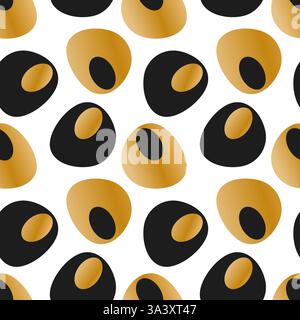 Motif abstrait avec des pierres lisses ou des cailloux, or et noir. Illustration vectorielle Illustration de Vecteur