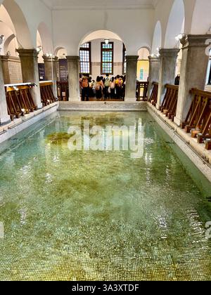 Taipei, Taiwan, foule , écoliers, personnes visitant, source thermale de Beitou et Thermal Valley, musée de la station thermale Banque D'Images