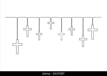 Vendredi Saint dessin d'art continu d'une ligne d'illustration vectorielle Illustration de Vecteur