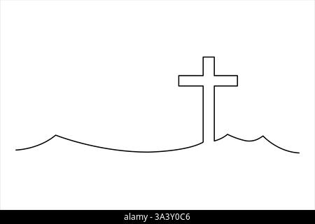 Vendredi Saint dessin d'art continu d'une ligne d'illustration vectorielle Illustration de Vecteur